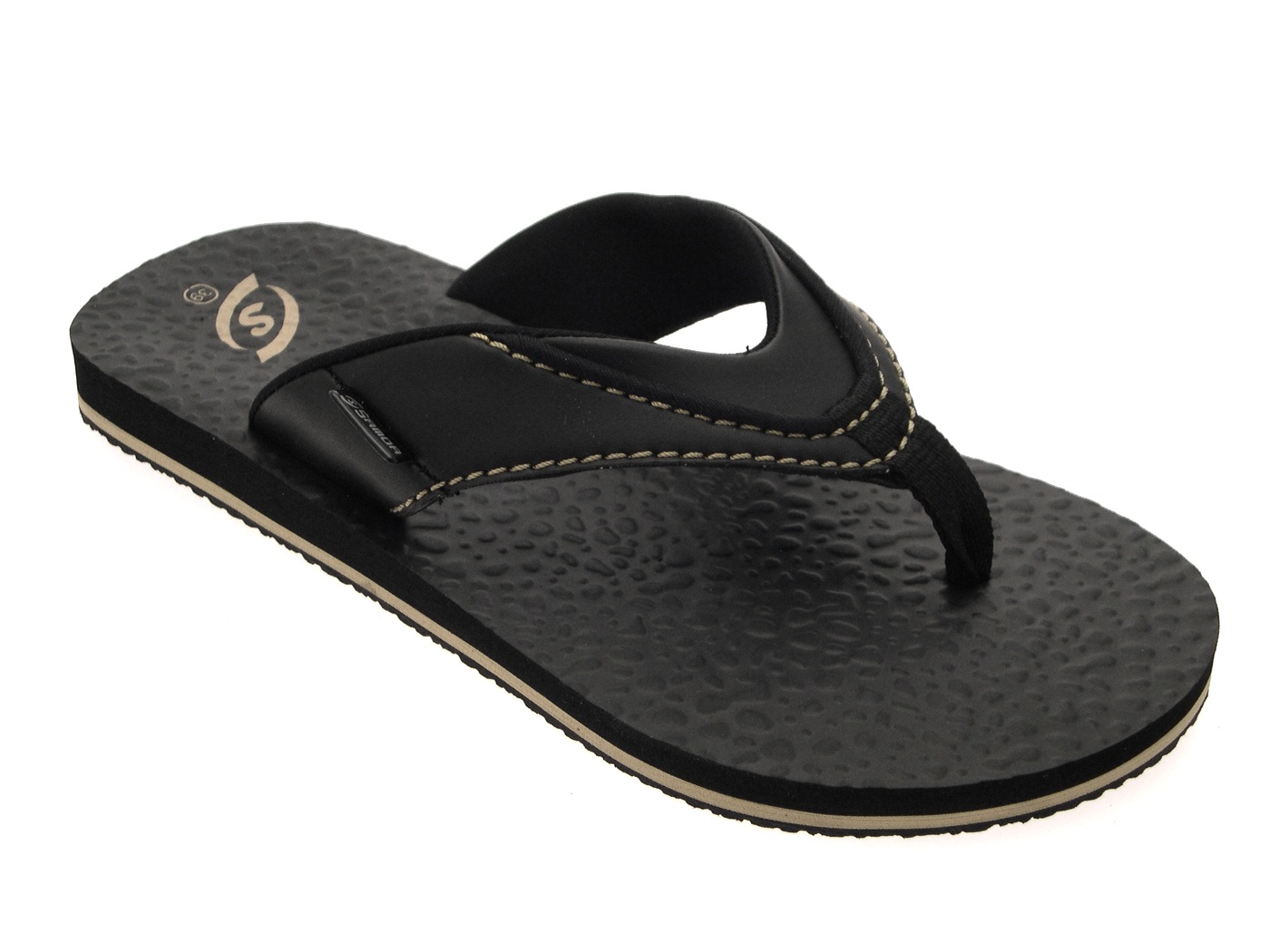 faux leather flip flops